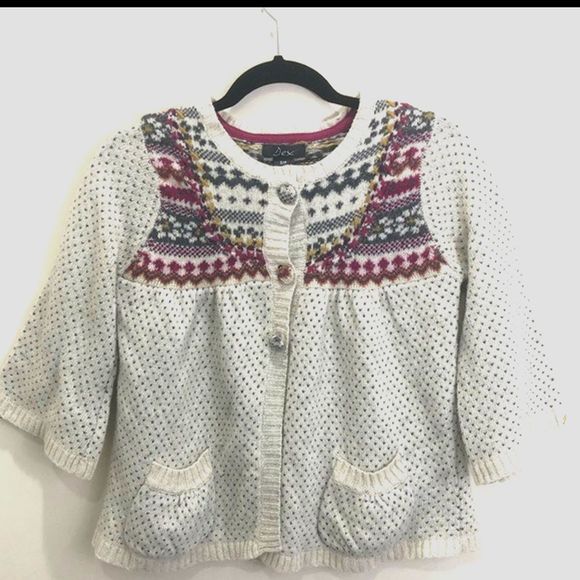 3/$25 Dex Fair Isle Bell Sleeve Cardigan Size S - Picture 1 of 6